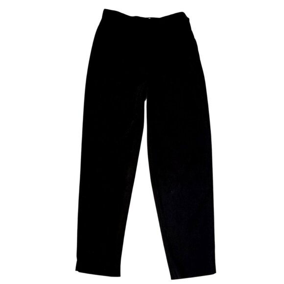 Talbots Petite Vintage Faux Suede High Waist Classic Black Pants Sz 4 Petite - Picture 1 of 10